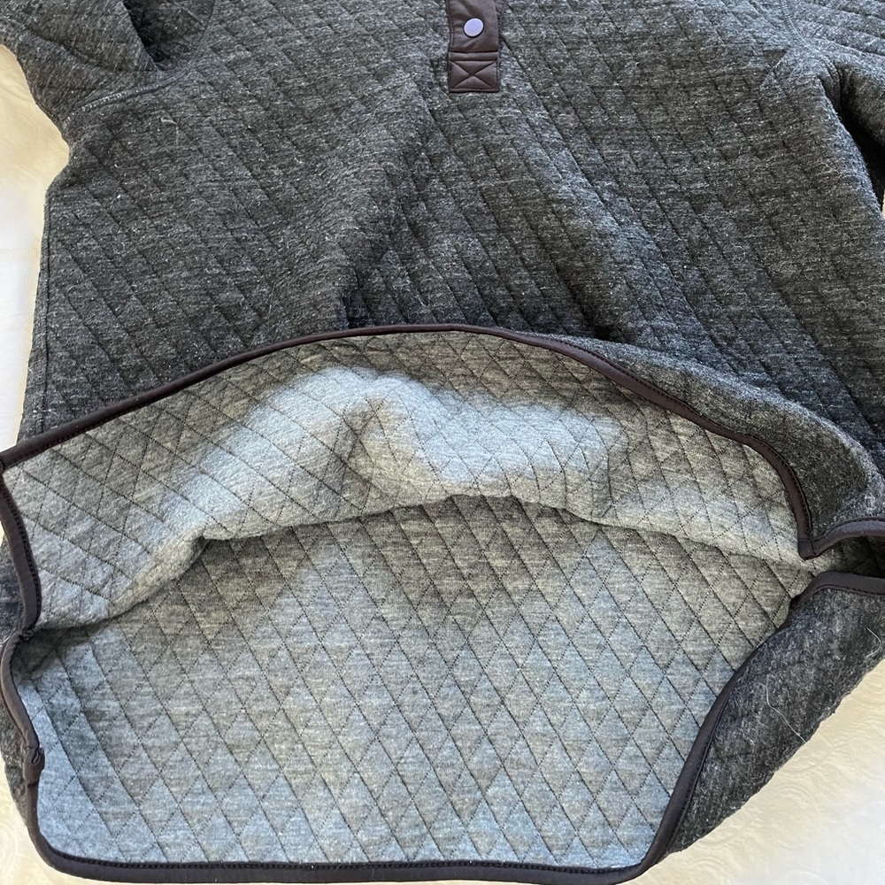 Gray Quilted Quartered Button Up Layer - image 7